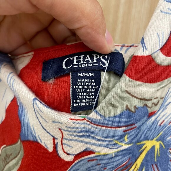 Chaps Red Floral Dress Size M - Picture 2 of 4